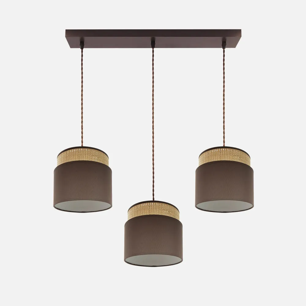 Regleta Kandy 3xe27 Natural/marron Regx68x19 Cm