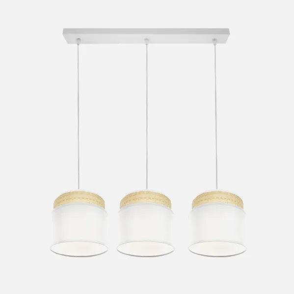 Regleta Kandy 3xe27 Natural/blanco Regx68x19 Cm