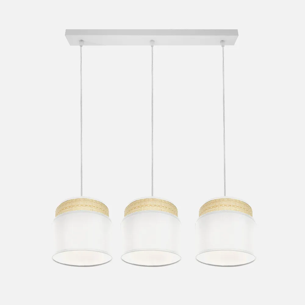 Regleta Kandy 3xe27 Natural/blanco Regx68x19 Cm