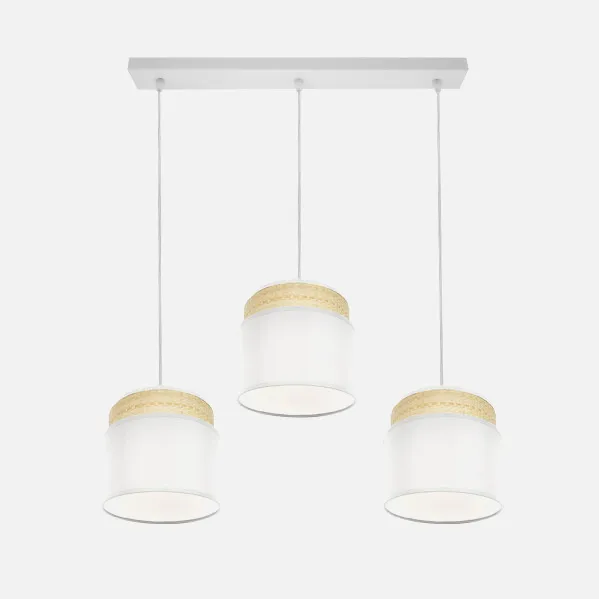 Regleta Kandy 3xe27 Natural/blanco Regx68x19 Cm