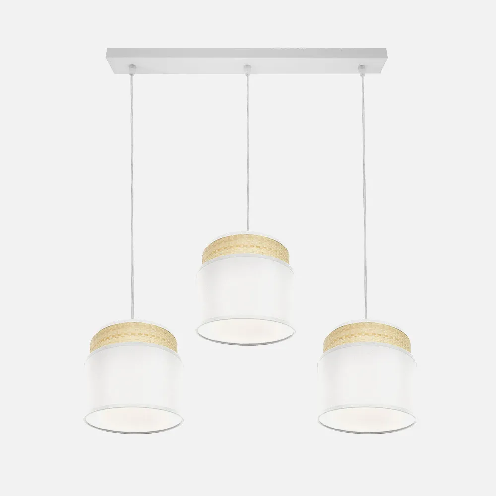 Regleta Kandy 3xe27 Natural/blanco Regx68x19 Cm