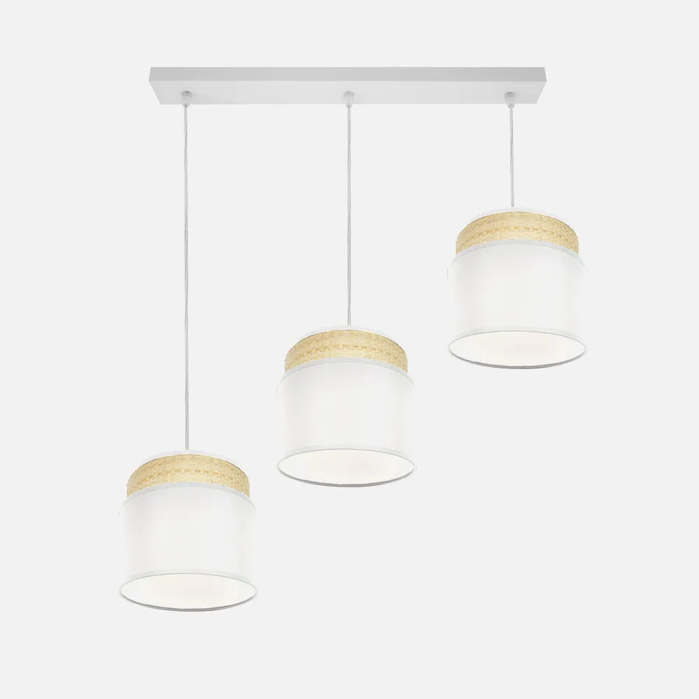 Regleta Kandy 3xe27 Natural/blanco Regx68x19 Cm