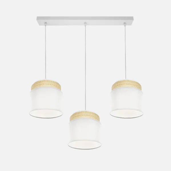 Regleta Kandy 3xe27 Natural/blanco Regx68x19 Cm
