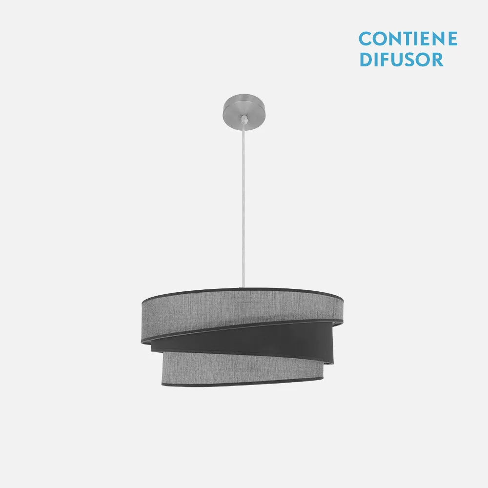 179895028 - Colgante Hara 2xe27 Niquel/gris Regx50x50 Cm