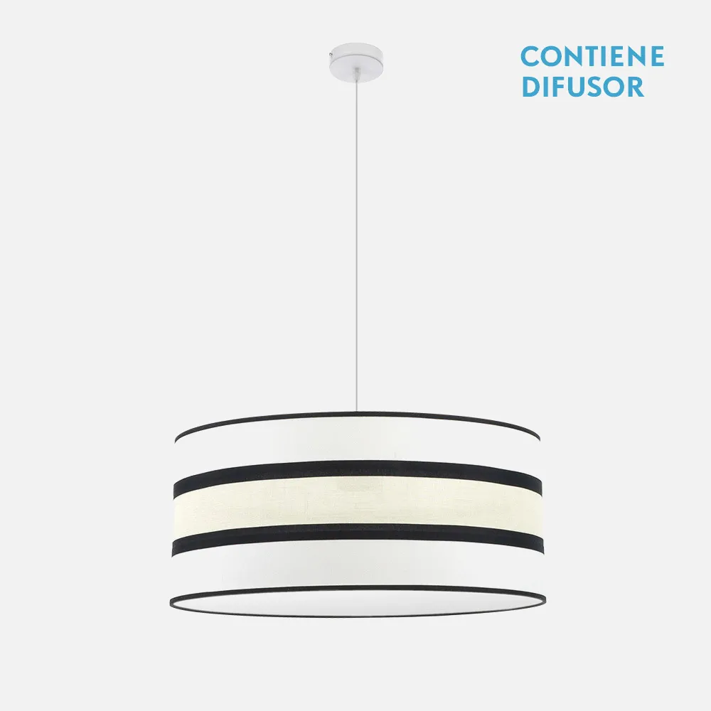 171296001 - Colgante Karla 3xe27 Blanco/beis Regx60x60 Cm