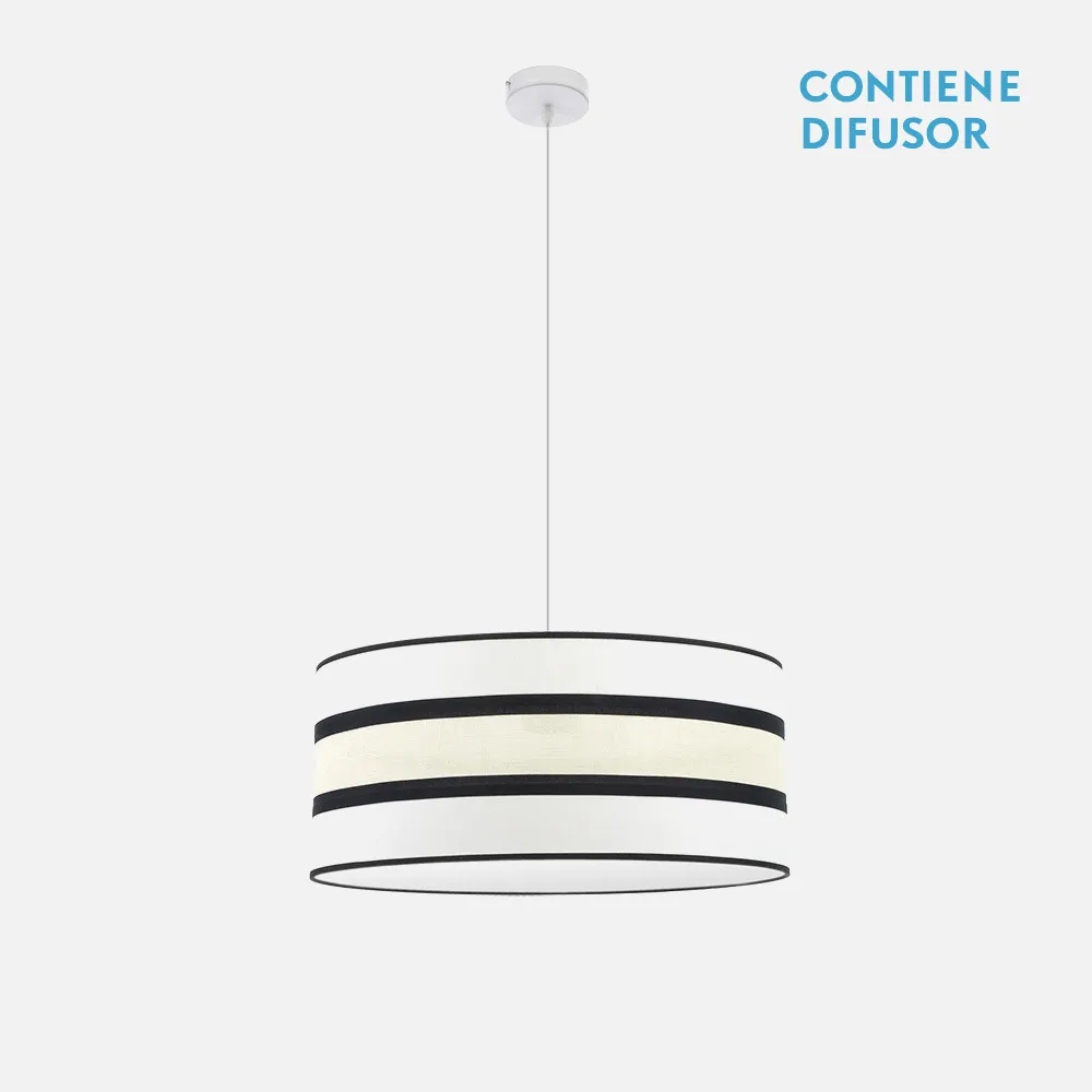 171295001 - Colgante Karla 2xe27 Blanco/beis Regx50x50 Cm