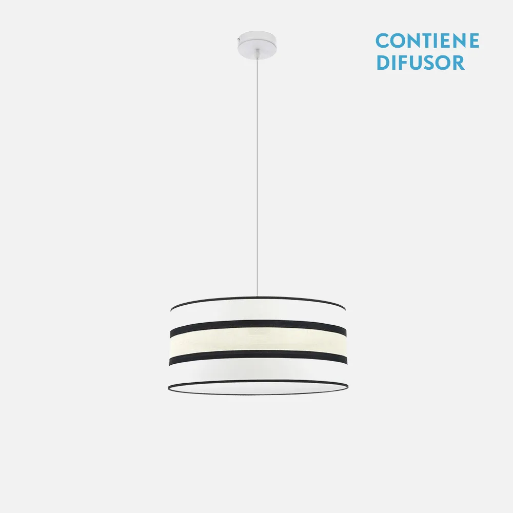 171294001 - Colgante Karla 1xe27 Blanco/beis Regx40x40 Cm