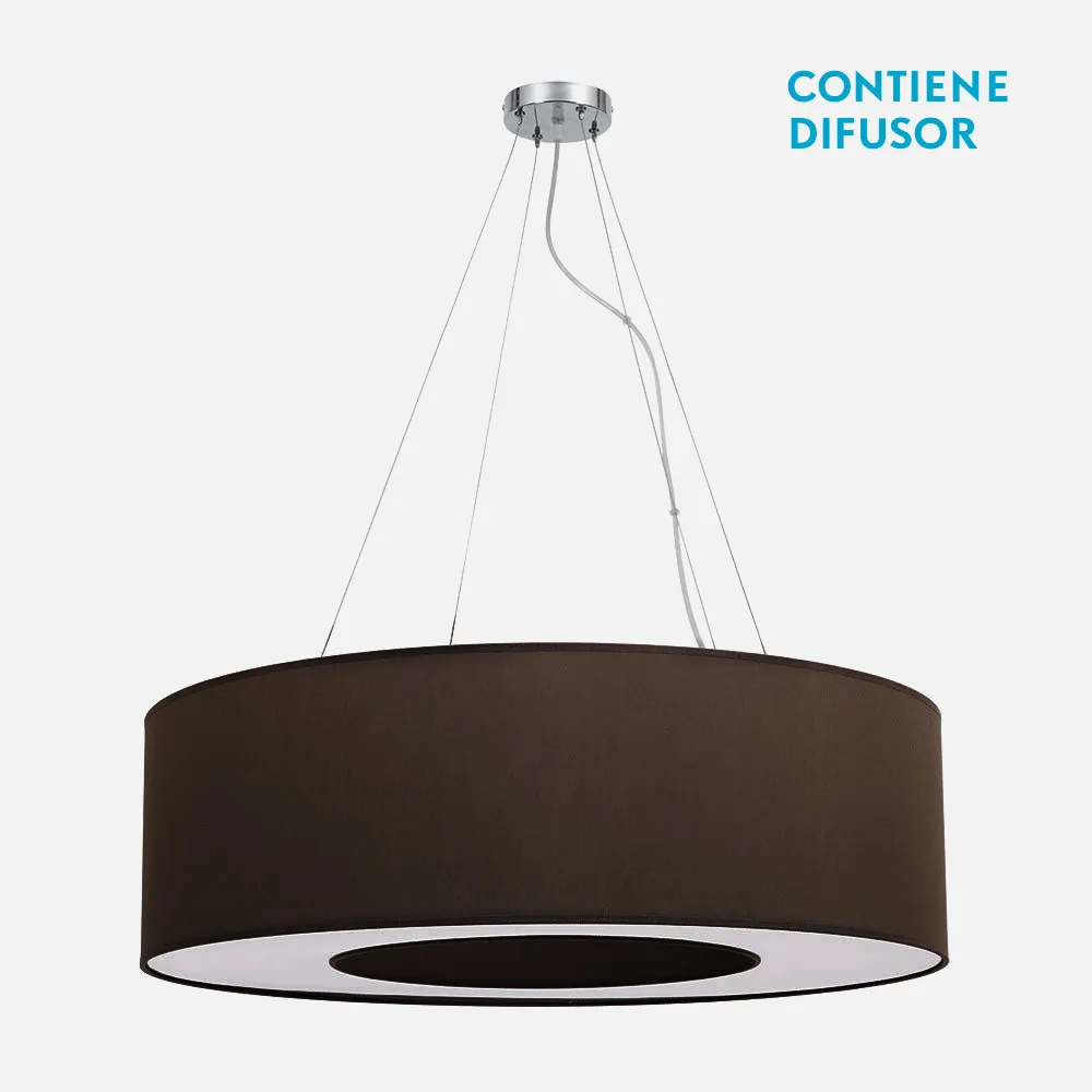 051998002 - Colgante Grande Haiti 4xe27 Cromo/Marron Regx80x80 Cm