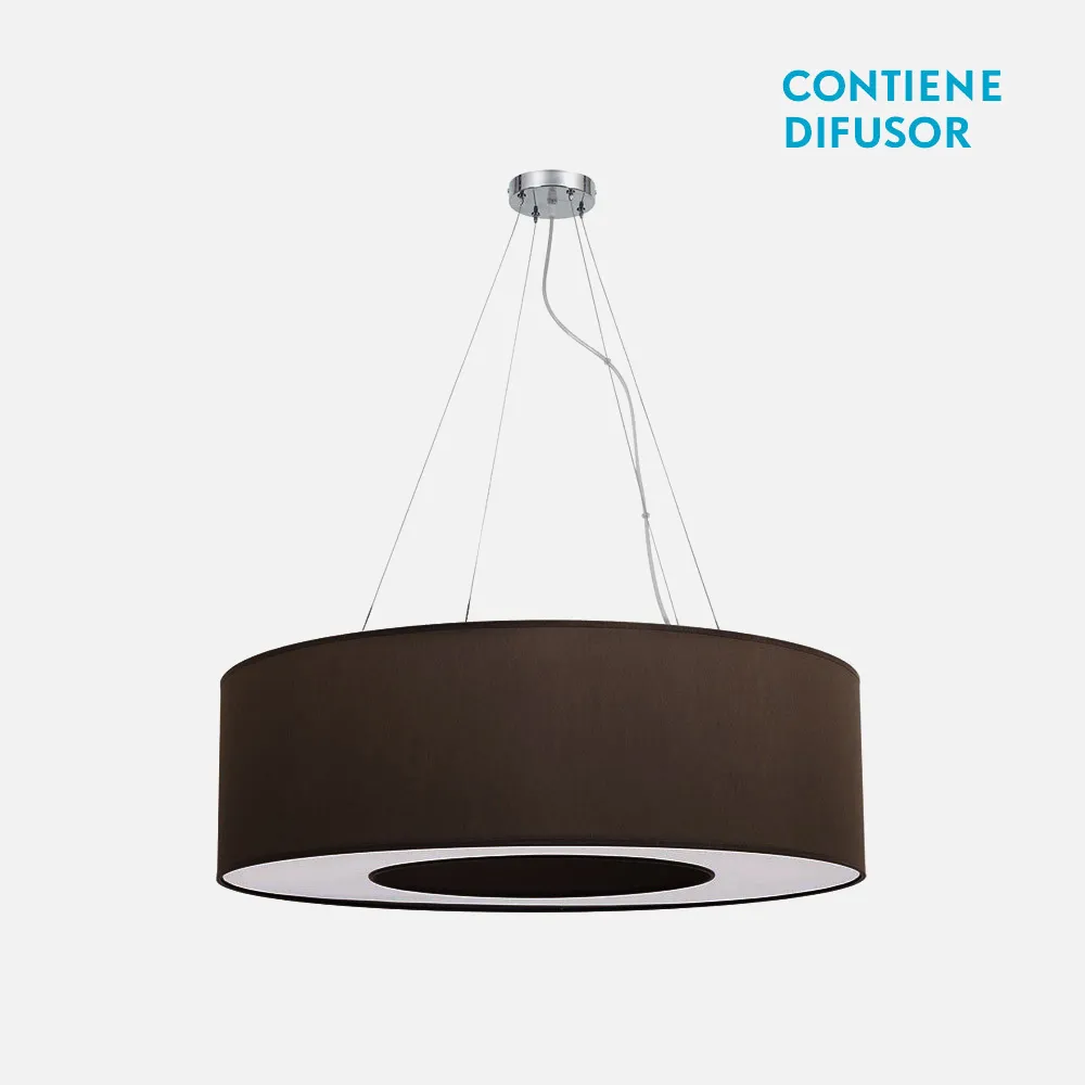 051996502 - Colgante Mediano Haiti 4xe27 Cromo/Marron Regx65x65 Cm