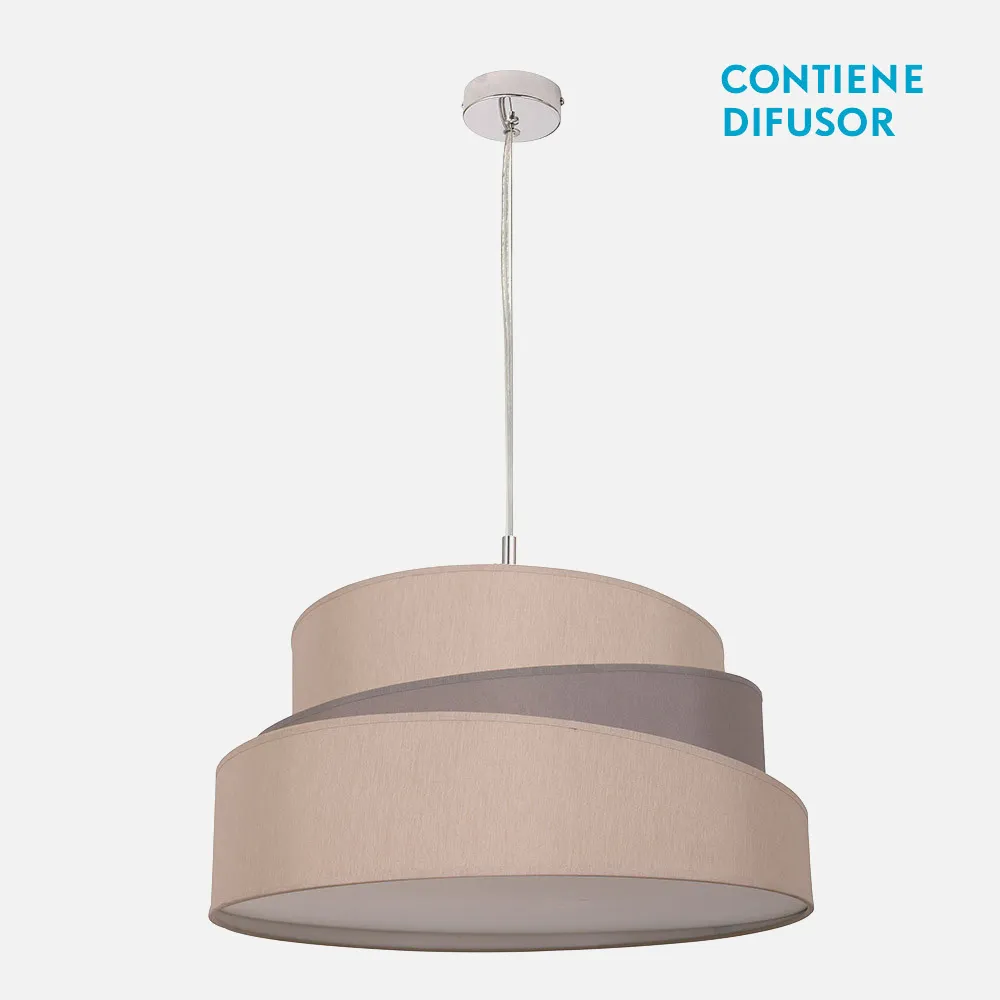 023895028 - Colgante Colonia Cromo/gris-topo 3xe27 Regx50x50 Cm