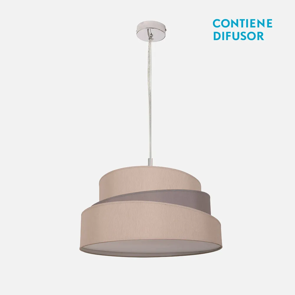 023894028 - Colgante Colonia Cromo/gris-topo 3xe27 Regx40x40 Cm