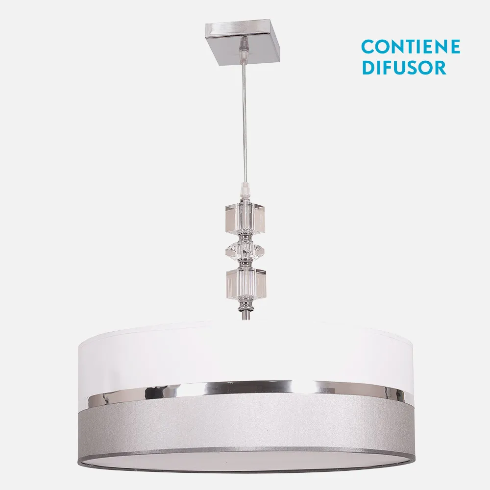 Colgante 60 D Milos Blanco/gris 2xe27 (regx60d)