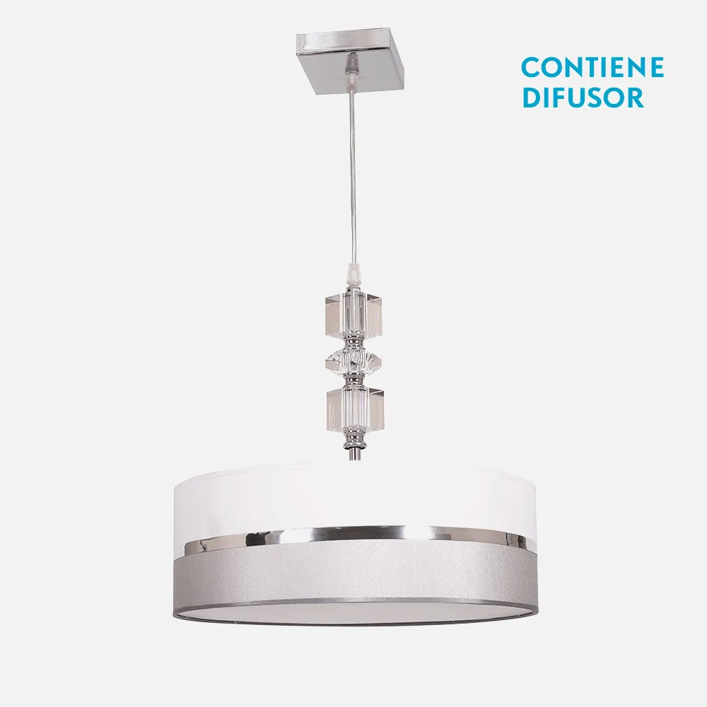 Colgante 45 D Milos Blanco/gris 2xe27 (regx45 D)