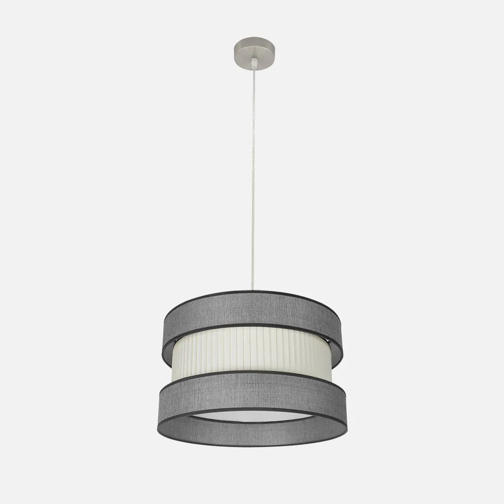 175594028 - Colgante Home 1xe27 Niquel/gris-beis Regx40x40 Cm