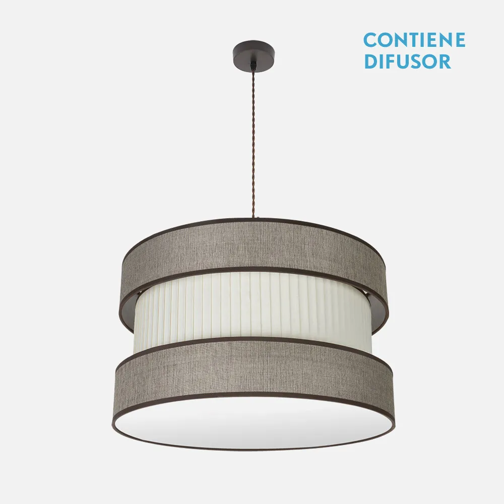 175596002 - Colgante Home 3xe27 Marron/marron-beis Regx60x60 Cm