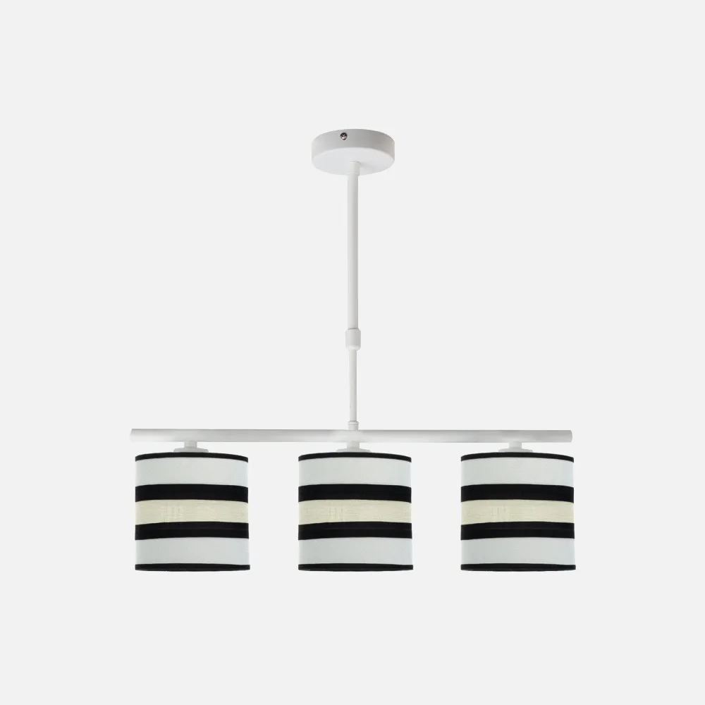 171253001 - Lampara Karla 3xe14 Blanca/beis Regx55x14 Cm