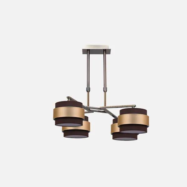 Lamp 4x Bremen Leather/brown-gold 4xe14 Regx60x60 Cm