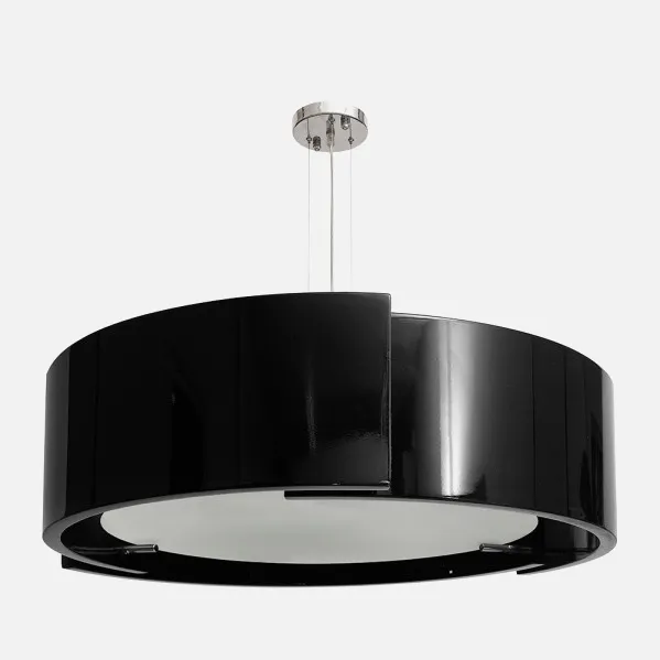 Pendant light Oslo Chrome/black 8xe27 D 90cm