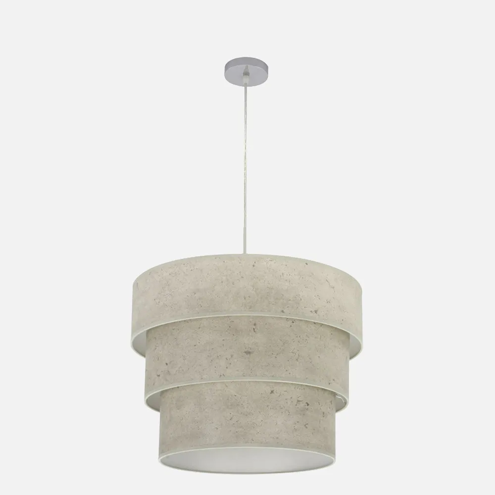 175395028 - Colgante Triple Smile 3xe27 Cromo/cemento Gris Regx50x50 Cm