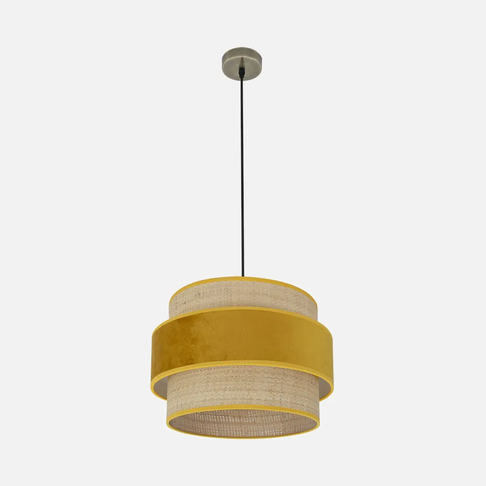 177494050 - Colgante Reyes 1xe27 Cuero/natural-yema Regx40x40 Cm