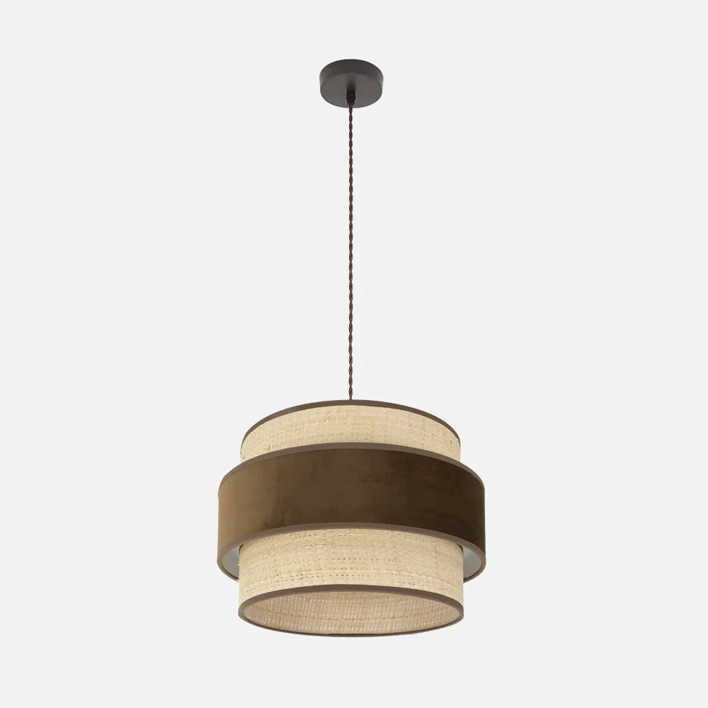 177494002 - Reyes Pendant 1xe27 Castanho/castanho-natural Regx40x40 Cm