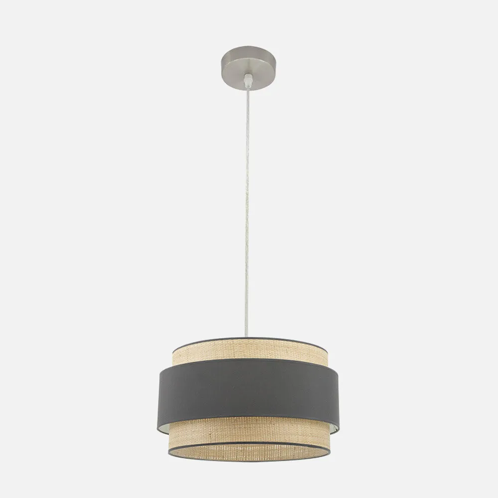 174294028 - Colgante Kandy 1xe27 Natural/gris Regx40x40 Cm