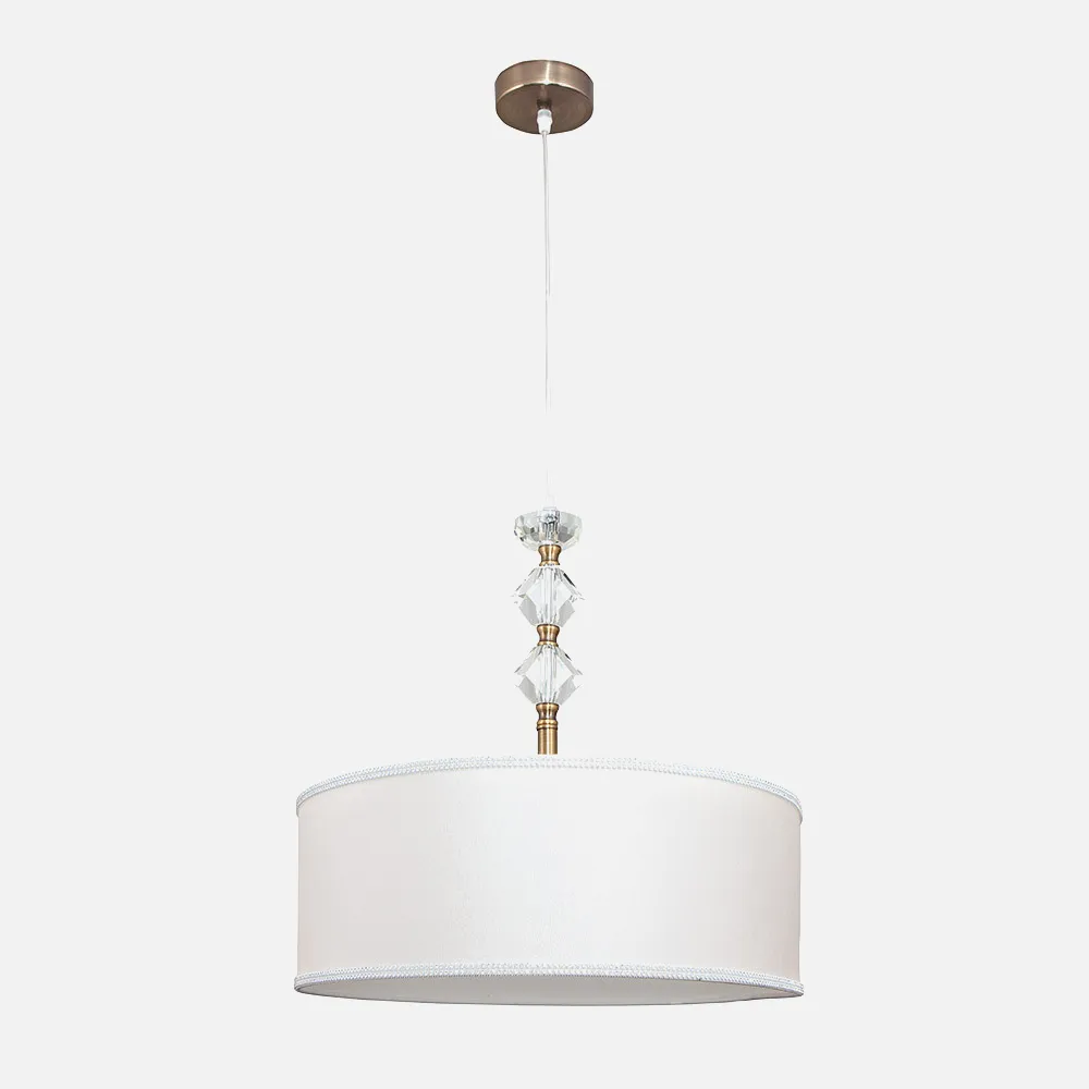 Colgante Santa Maria 2xe27 Cuero/blanco Regx45x45 Cm