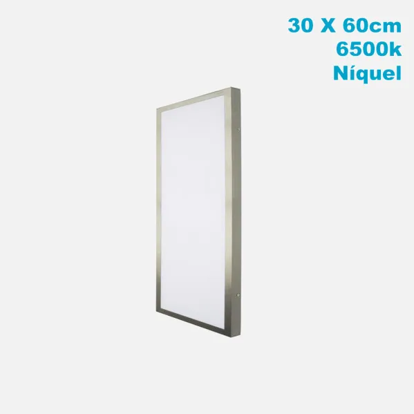 Plafon 36w 6500k 3,5x30x60 Cm Plano Niquel 3060lm