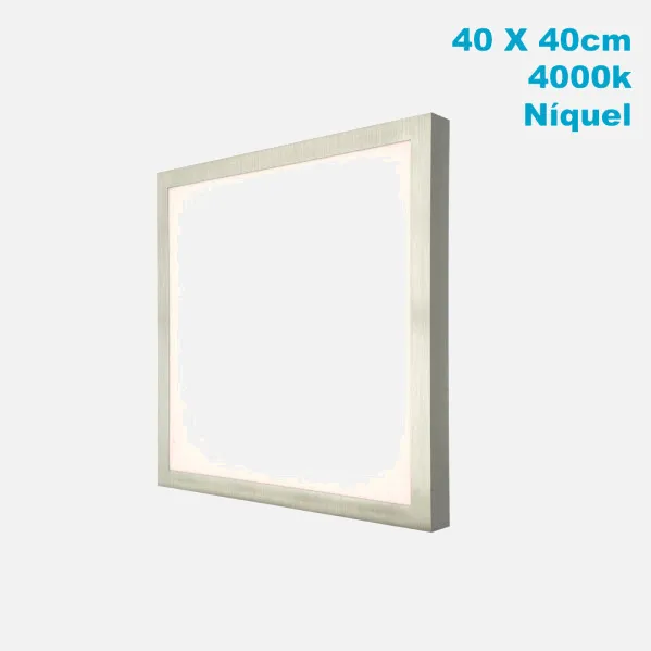 Plafon 36w 4000k  3,5x40x40 Cm Plano Niquel 3060lm
