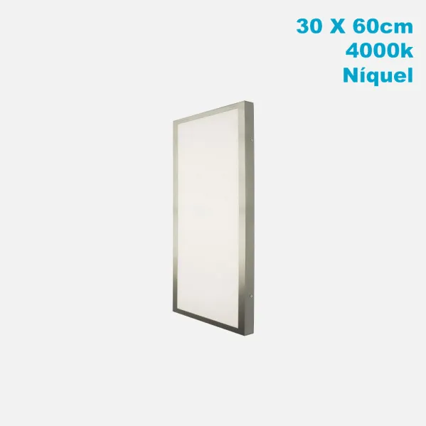 Plafon 36w 4000k 3,5x30x60 Cm Plano Niquel 3060lm