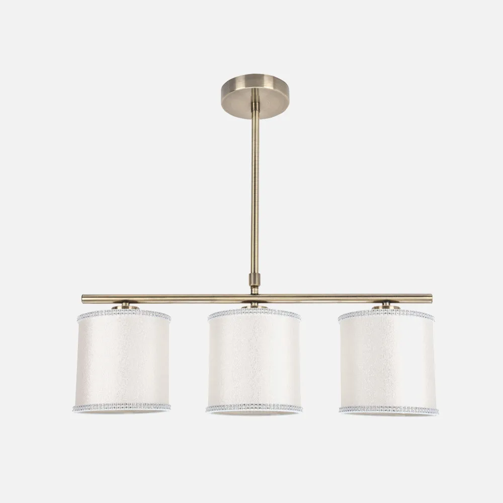 Lampara Santa Maria 3xe14 Cuero/blanco Regx55x14cm