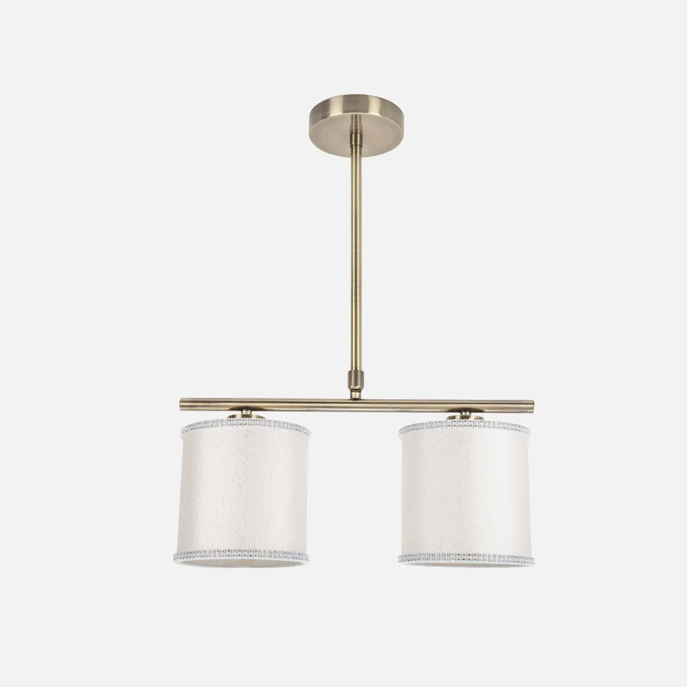 Lampara Santa Maria 2xe14 Cuero/blanco Regx40x14 Cm