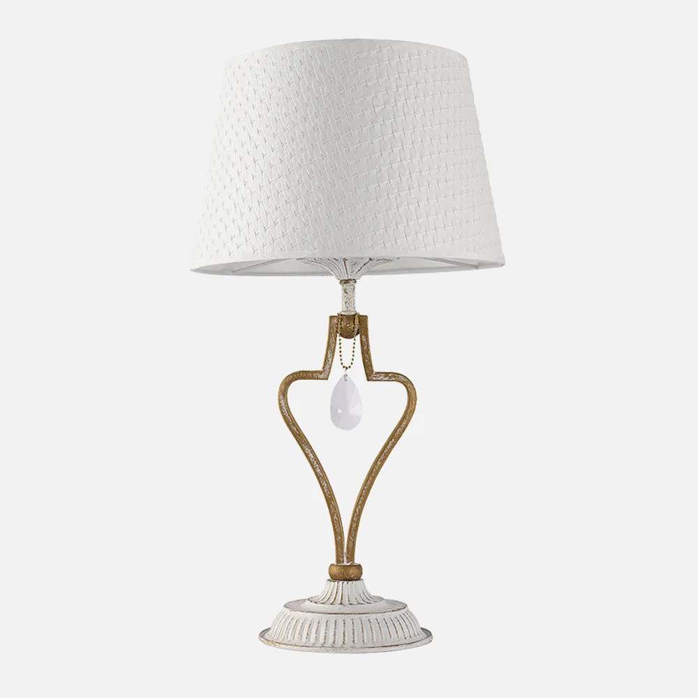 151571075 - Sobremesa Crasas 1xe14 Blanco/oro 49x27x27 Cm