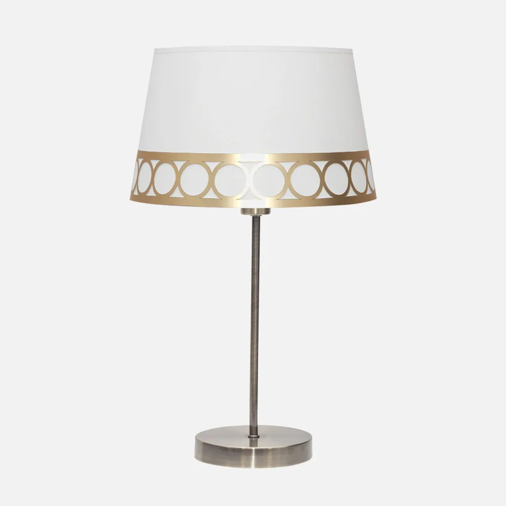 114871029 - Sobremesa Dalia 1xe14 Blanco/oro 44x25x25 Cm