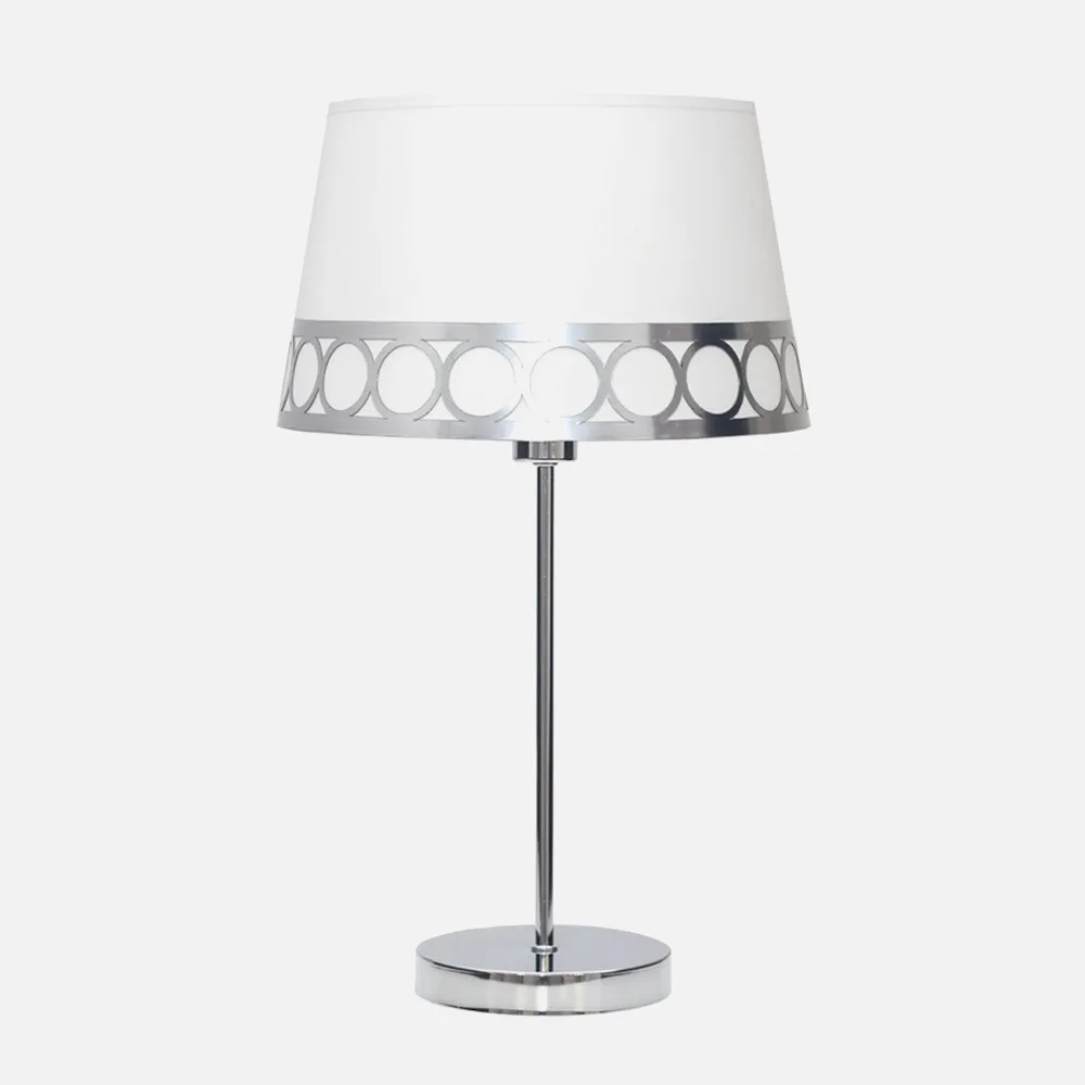 114871010 - Sobremesa Dalia 1xe14 Blanco/plata 44x25x25 Cm