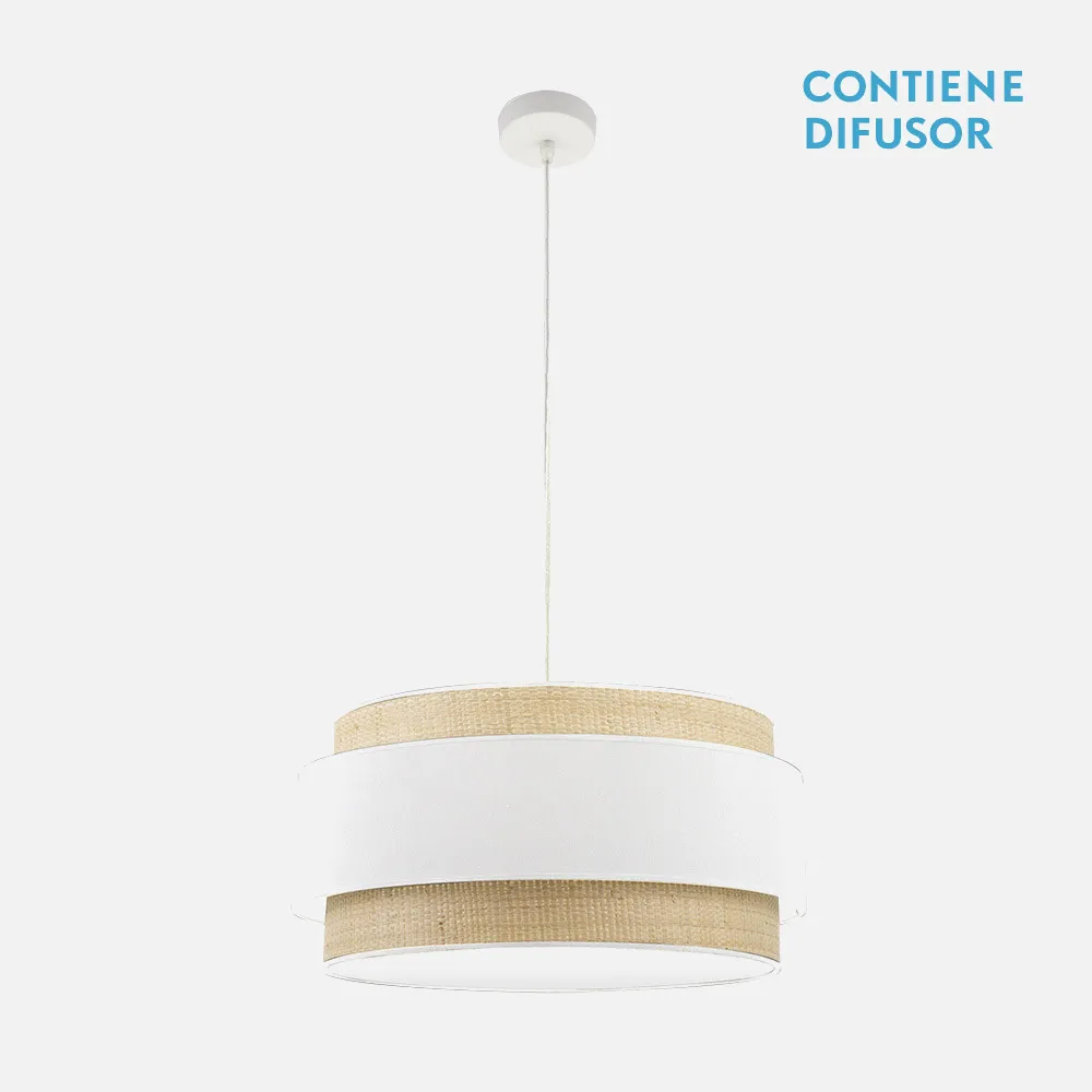 174296001 - Colgante Kandy 3xe27 Natural/blanco Regx60x60 Cm