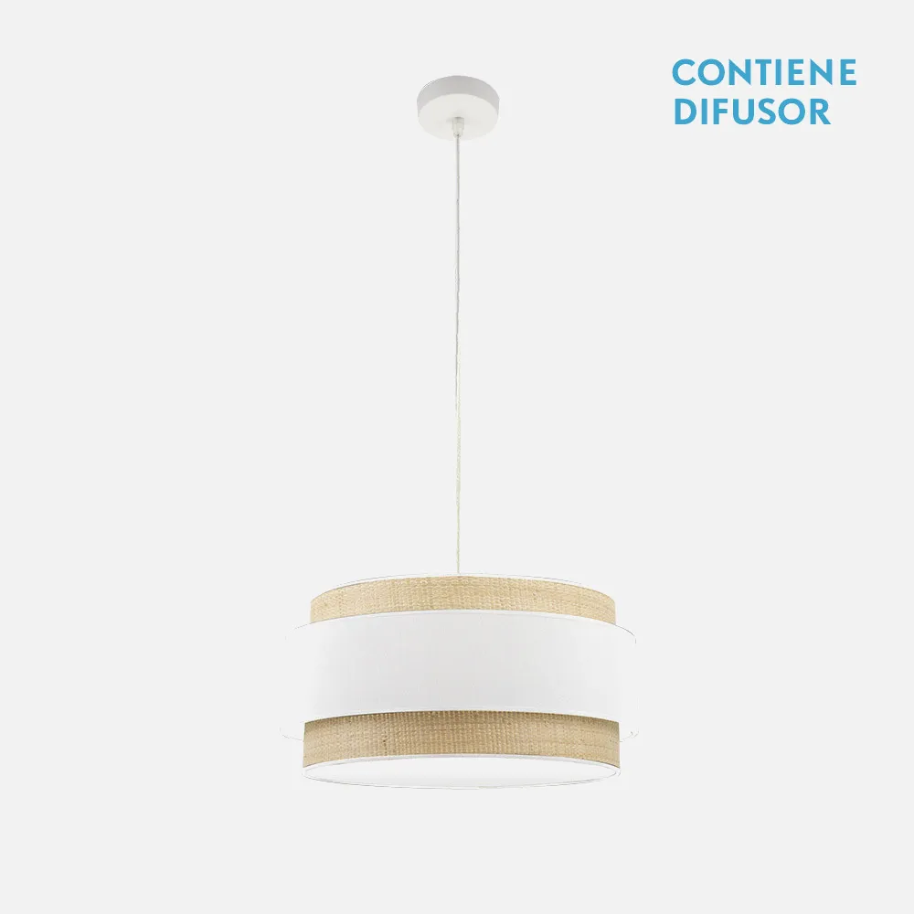 174295001 - Colgante Kandy 2xe27 Natural/blanco Regx50x50 Cm