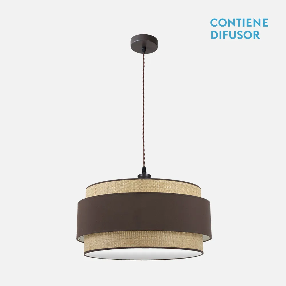 174296002 - Colgante Kandy 3xe27 Natural/marron Regx60x60 Cm