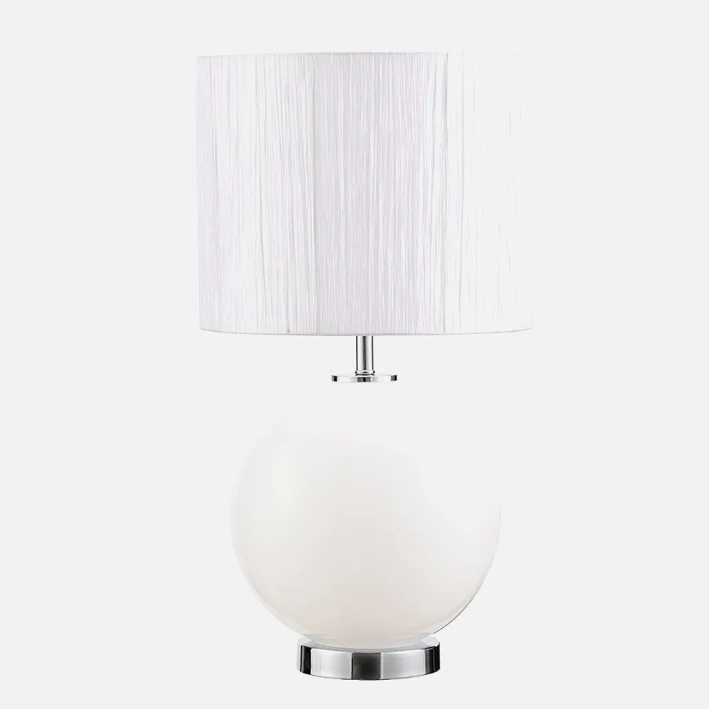 Sobremesa Cristal Teka 1xe27+LED 5w 4000k Blanca C/pant Blanca 2 Encend.indep. 55x30x30 Cm