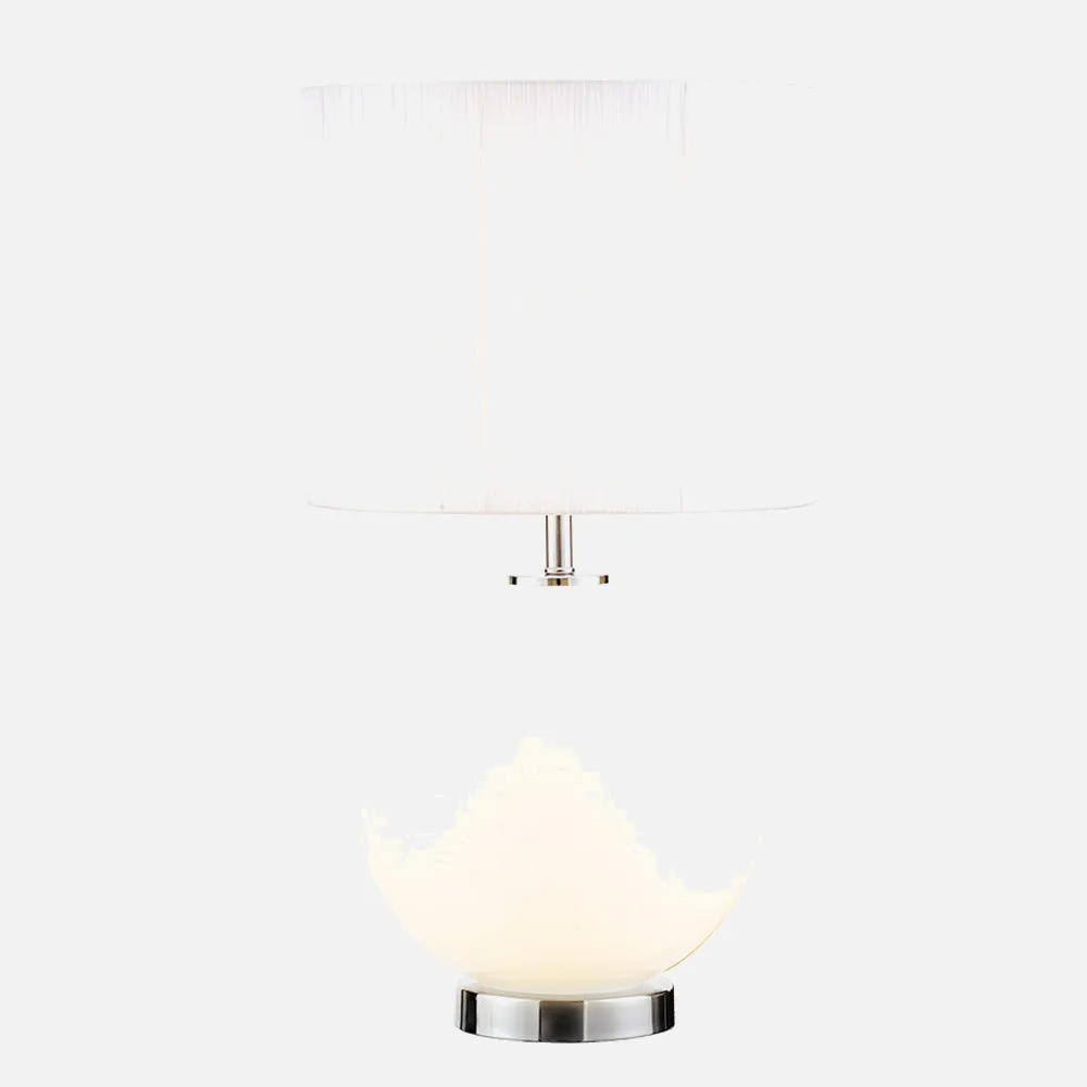 Sobremesa Cristal Teka 1xe27+LED 5w 4000k Blanca C/pant Blanca 2 Encend.indep. 55x30x30 Cm