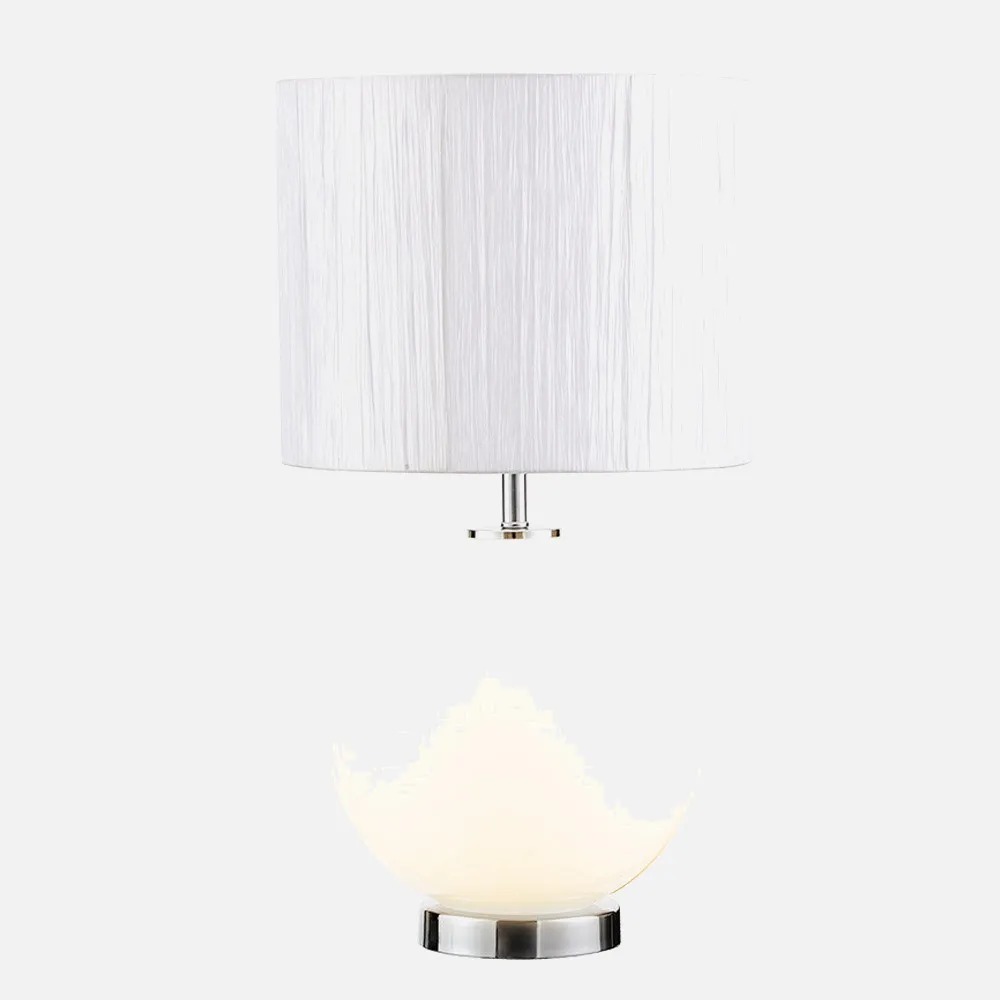 Sobremesa Cristal Teka 1xe27+LED 5w 4000k Blanca C/pant Blanca 2 Encend.indep. 55x30x30 Cm