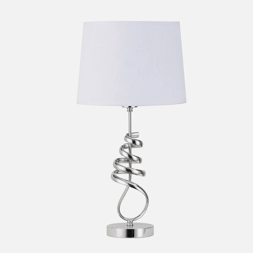 Sobremesa Encina 1xe27 Cromo C/pant Blanca  57x30x30 Cm
