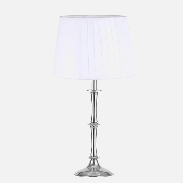 Lâmpada de Mesa Oregon 1xe27 Cromado C/canto Branco 49x25x25 Cm