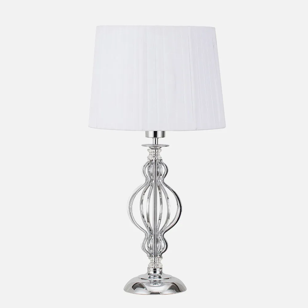 Sobremesa Nazareno 1xe27 Cromo C/pant Blanca 30x30x56 Cm