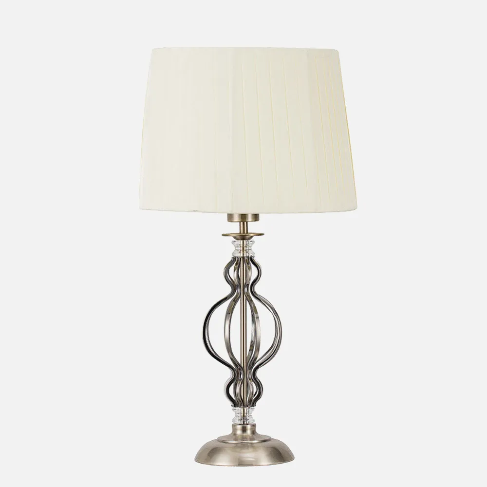 Sobremesa Nazareno 1xe27 Cuero C/pant Beis 30x30x56 Cm