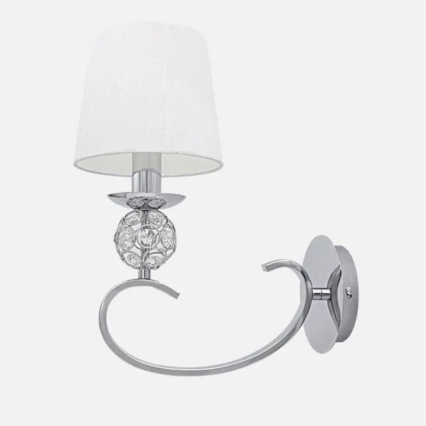 Wall light Ordoñez 1xe14 Chrome Lampshade White 34x15x25 Cm