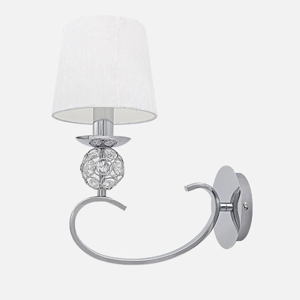 201661020 - Wall light Ordoñez 1xe14 Chrome Lampshade White 34x15x25 Cm