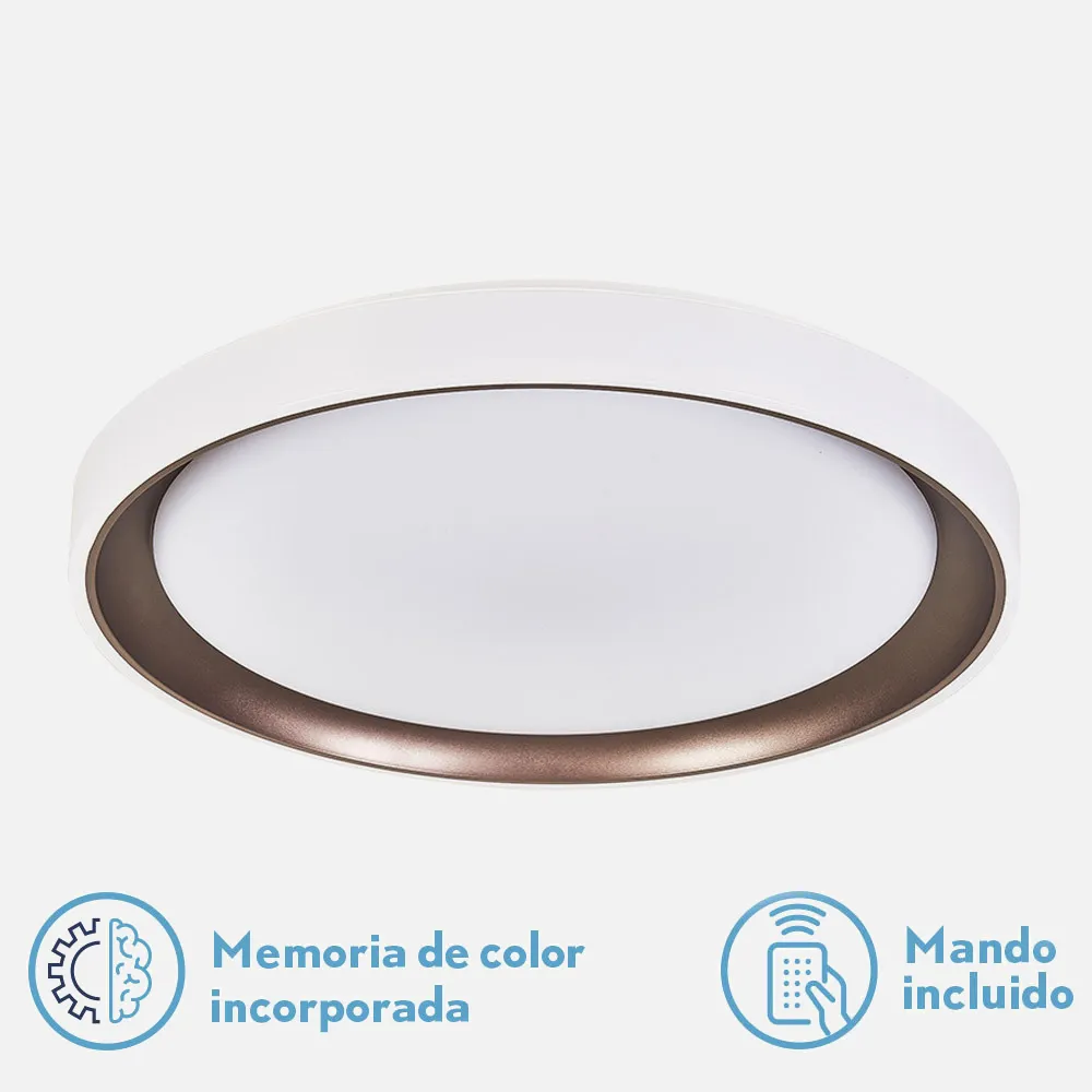146195202 - Plafon Luanda 72w 3000-4000-6000k Marron 7x49,5x49,5 Cm 7200lm Reg.intens. C.remoto C/memoria
