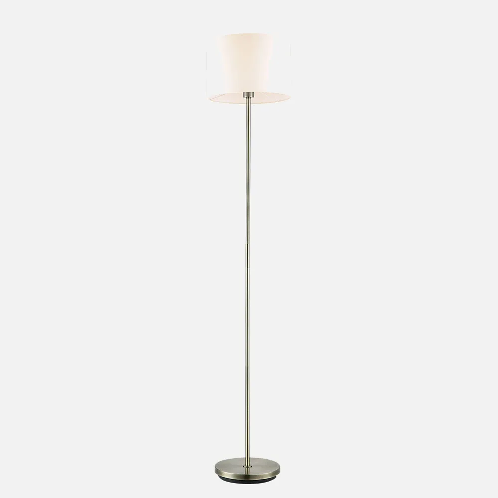 Pie De Salon Aldebaran 1xe27 Cuero C/pant Beig  170x35x35 Cm