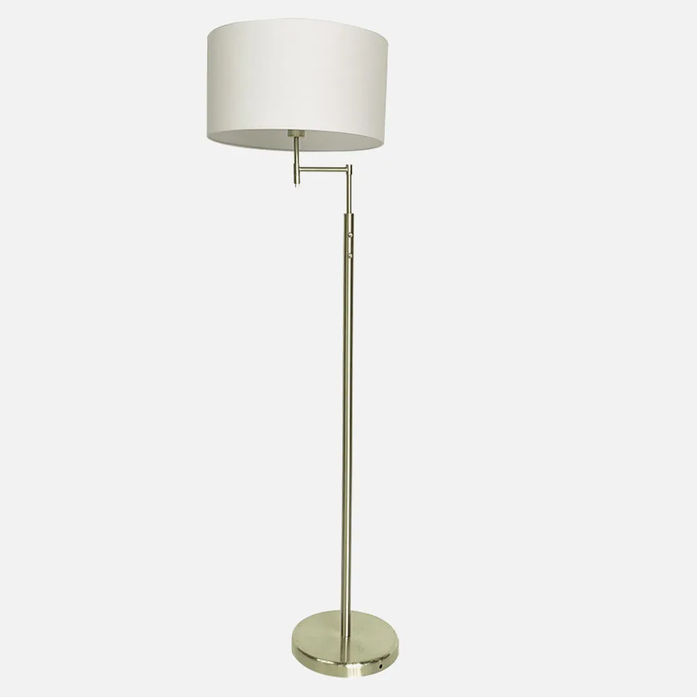 Pie De Salon Centauri 1xe27 Cuero C/pant Beis Lector 3w 4000k 161x35x35 Cm